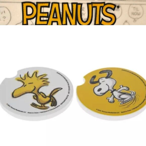 Peanuts Snoopy & Woodstock Car Coasters - Picture 1 of 5